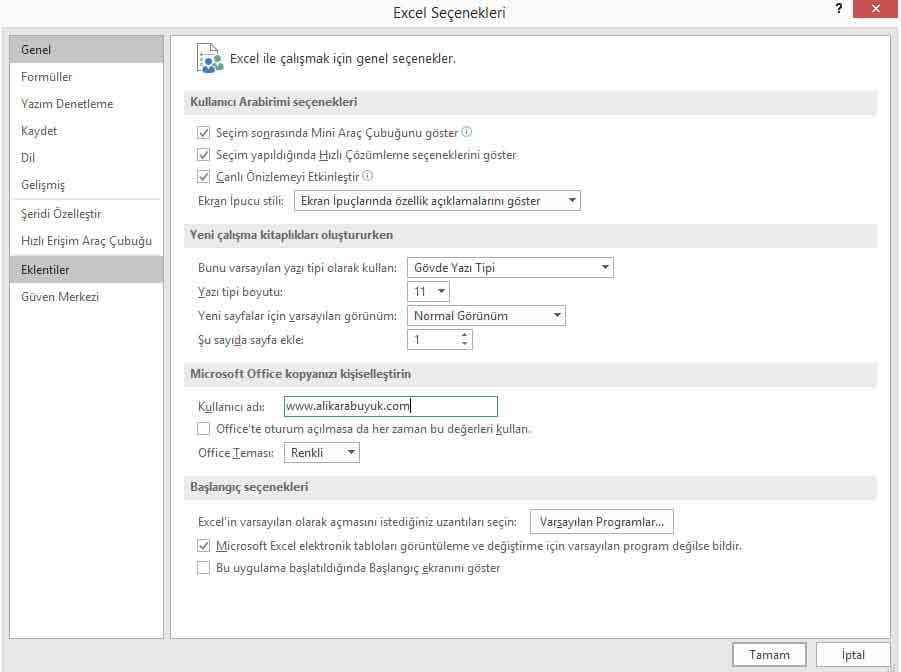 Açılan sayfanın sol menüsünde Eklentiler bölümüne giriyoruz.