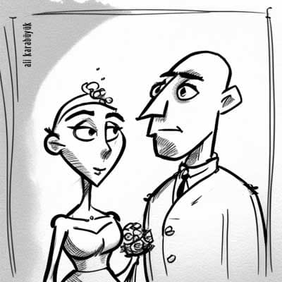 Düğün Davetiyesi İçin Karikatür 03