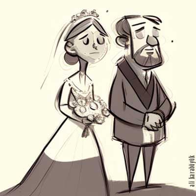 Düğün Davetiyesi İçin Karikatür 03