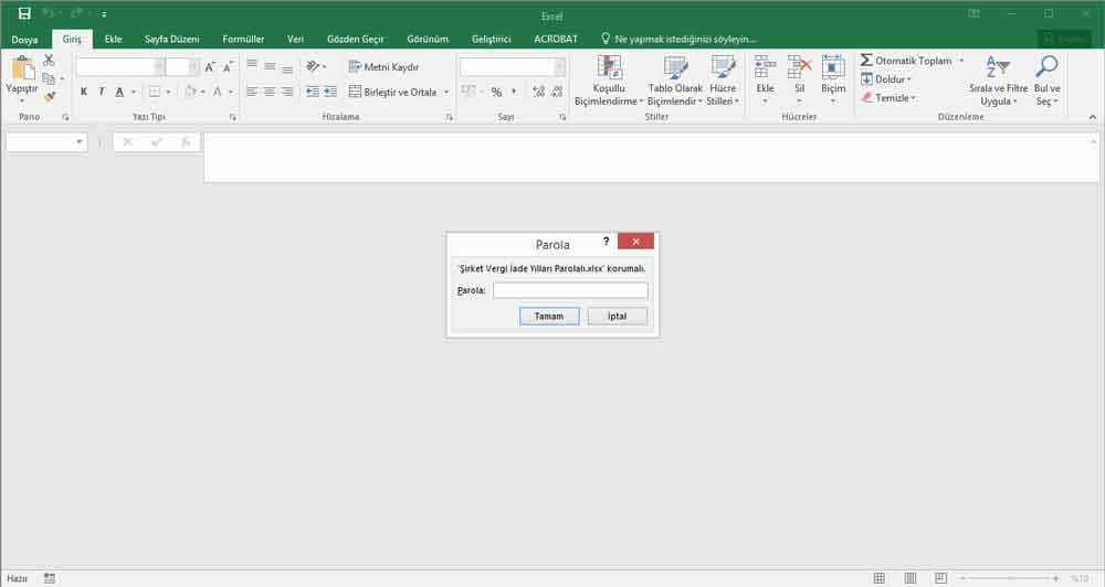 excel acilis sifresini kirma kesin cozum 01